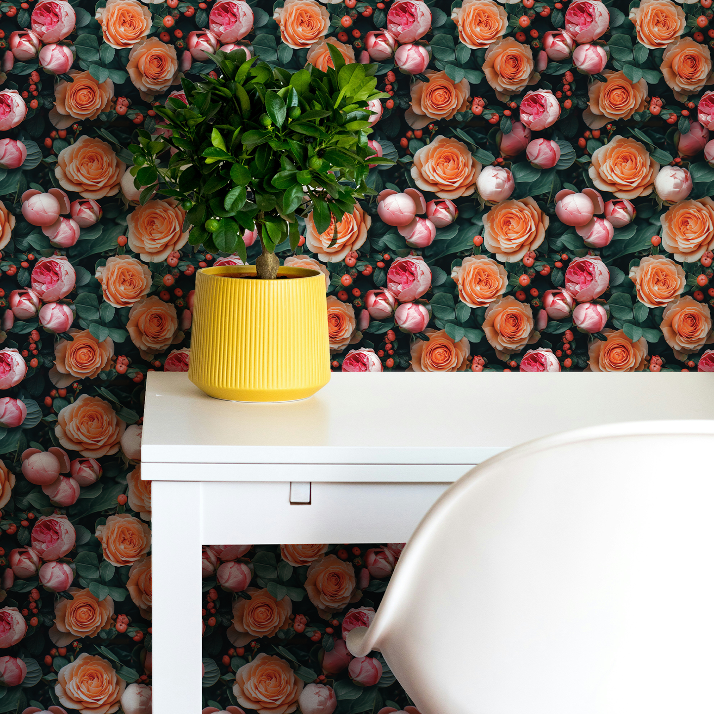 Peel and Stick Wallpaper Sheets – Fresh Roses Design