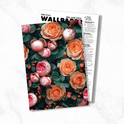 Peel and Stick Wallpaper Sheets – Fresh Roses Design