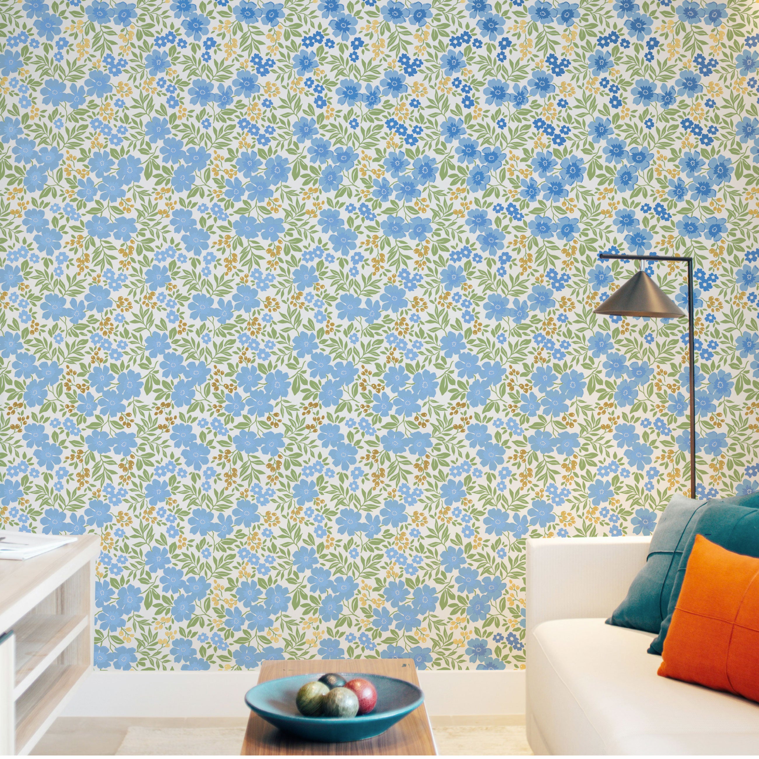 Friendly Flowers Peel & Stick Wallpaper Sheets – 12 Pack