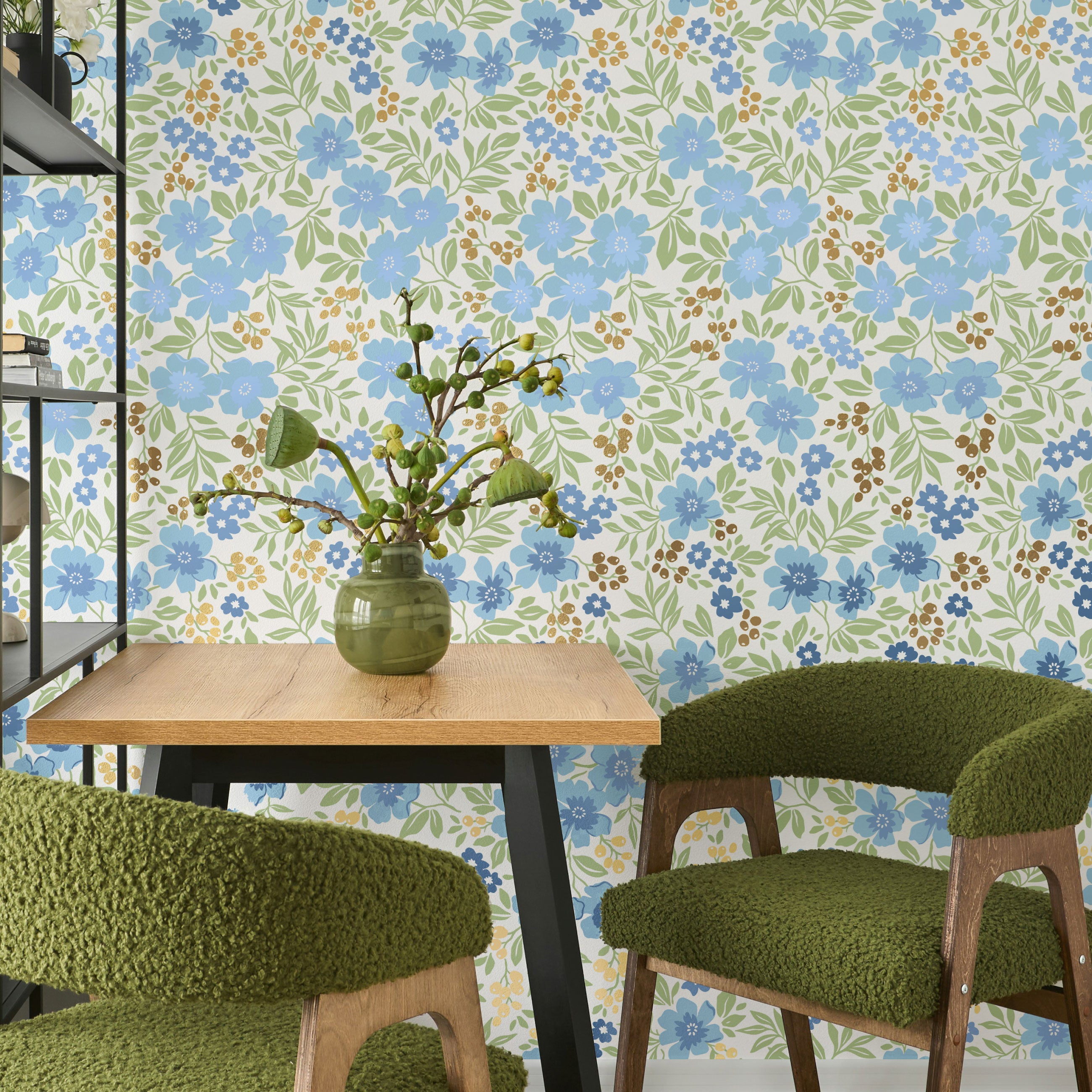 Friendly Flowers Peel & Stick Wallpaper Sheets – 12 Pack