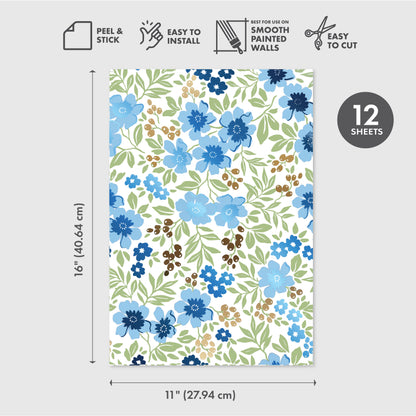 Peel and Stick Wallpaper Sheets – Friendly Flowers Design