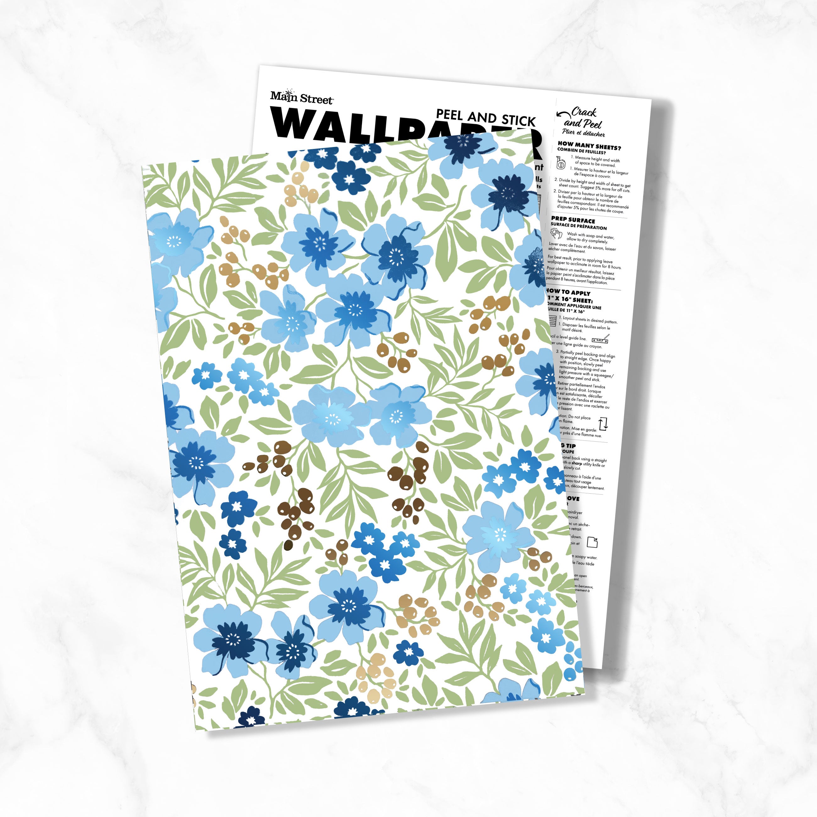 Friendly Flowers Peel & Stick Wallpaper Sheets – 12 Pack