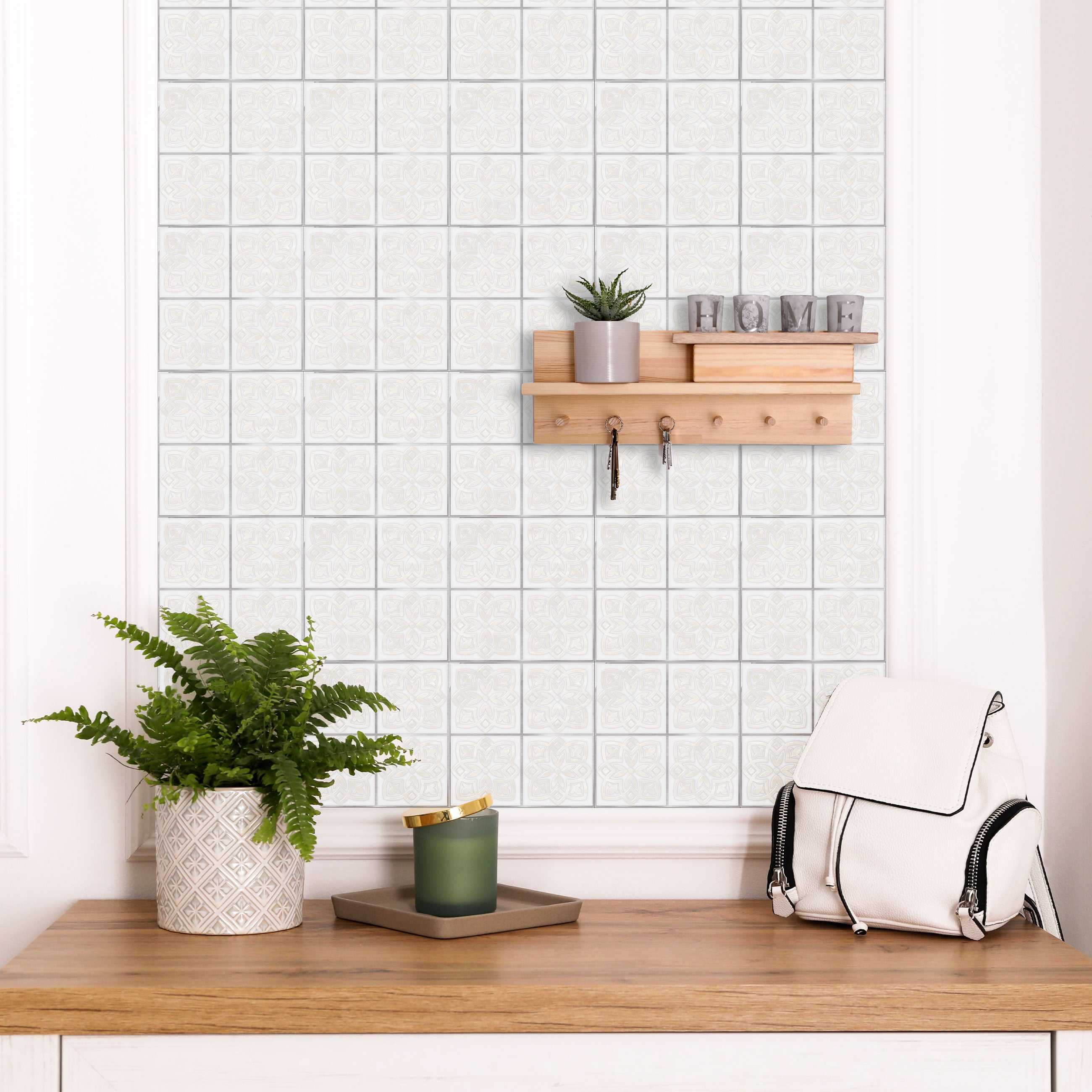 Glazed Florets Peel and Stick Wallpaper Tiles - 24 Pack