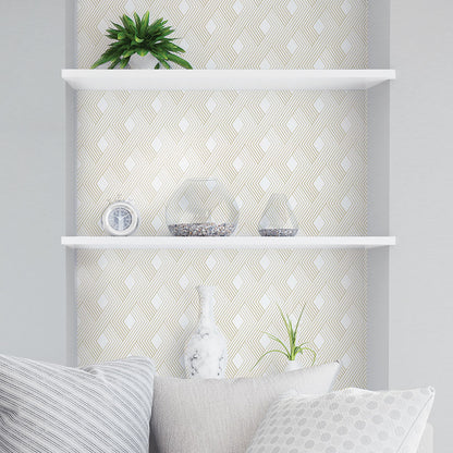 Eco-Friendly Peel and Stick Wallpaper Sheets 11” x 16” - Gold Woven