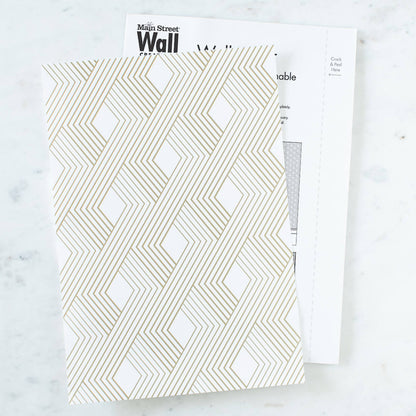 Eco-Friendly Peel and Stick Wallpaper Sheets 11” x 16” - Gold Woven