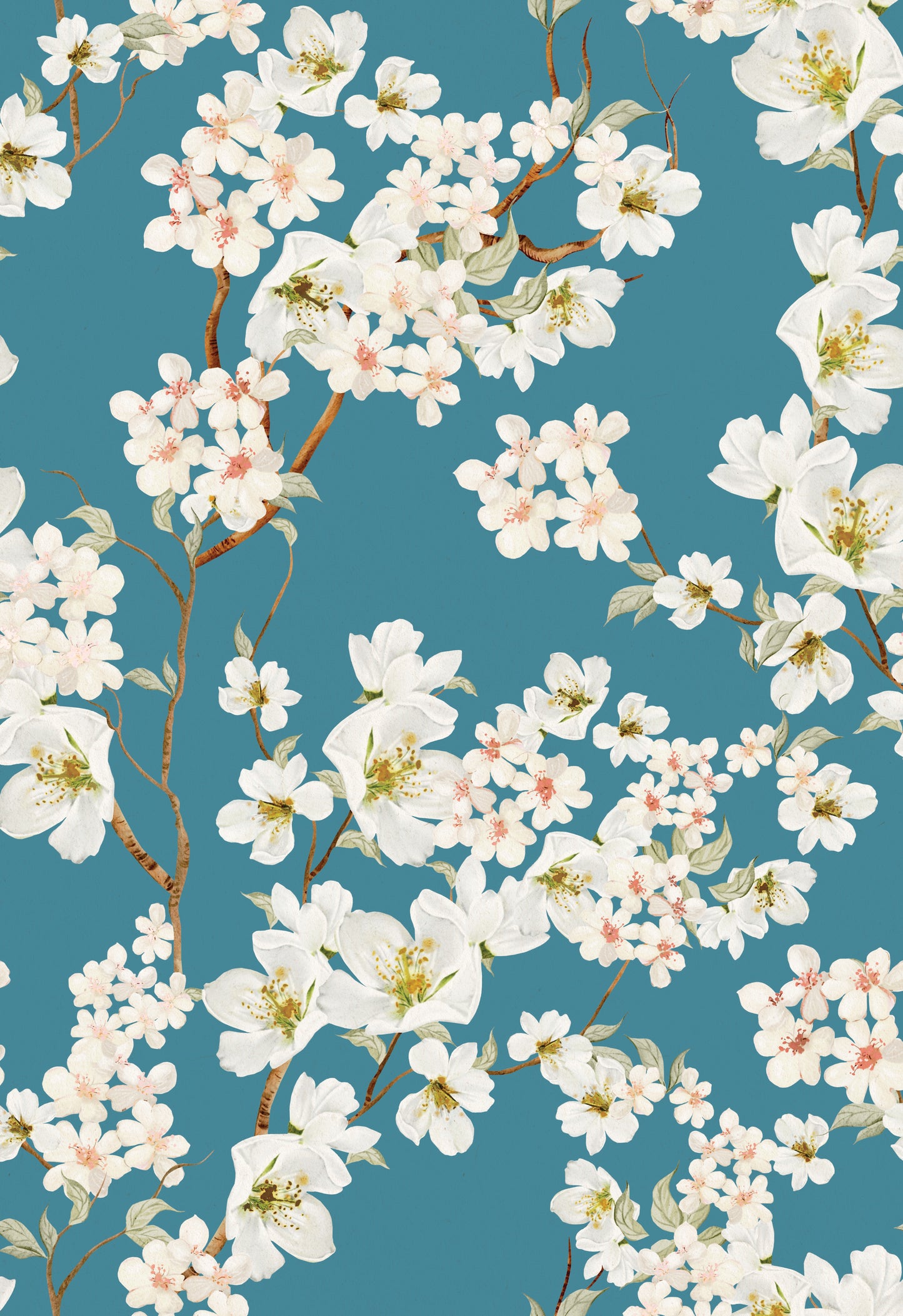 Peel and Stick Wallpaper Sheets – Magnolia Branches Design