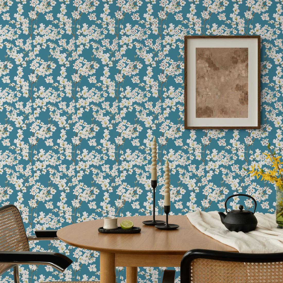 Magnolia Branches Peel & Stick Wallpaper Sheets – 12 Pack