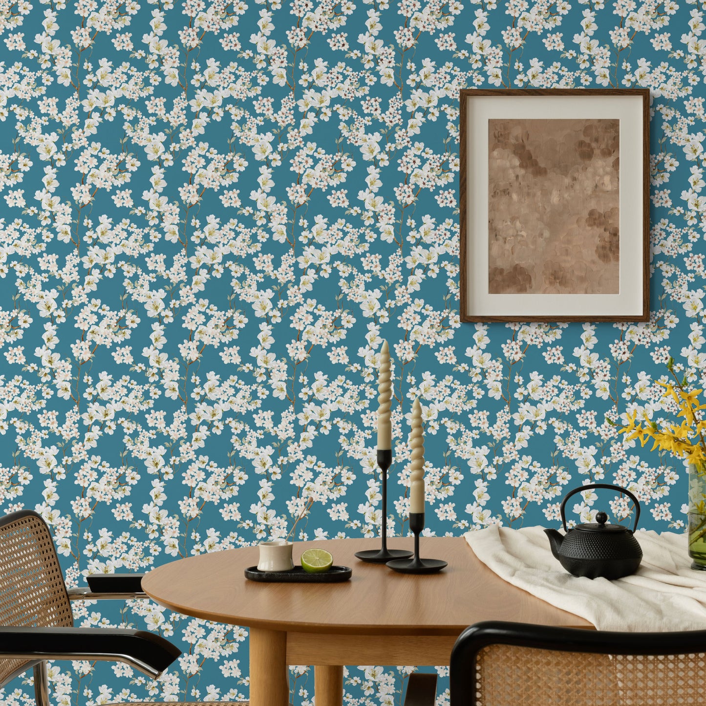 Peel and Stick Wallpaper Sheets – Magnolia Branches Design