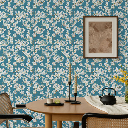Peel and Stick Wallpaper Sheets – Magnolia Branches Design