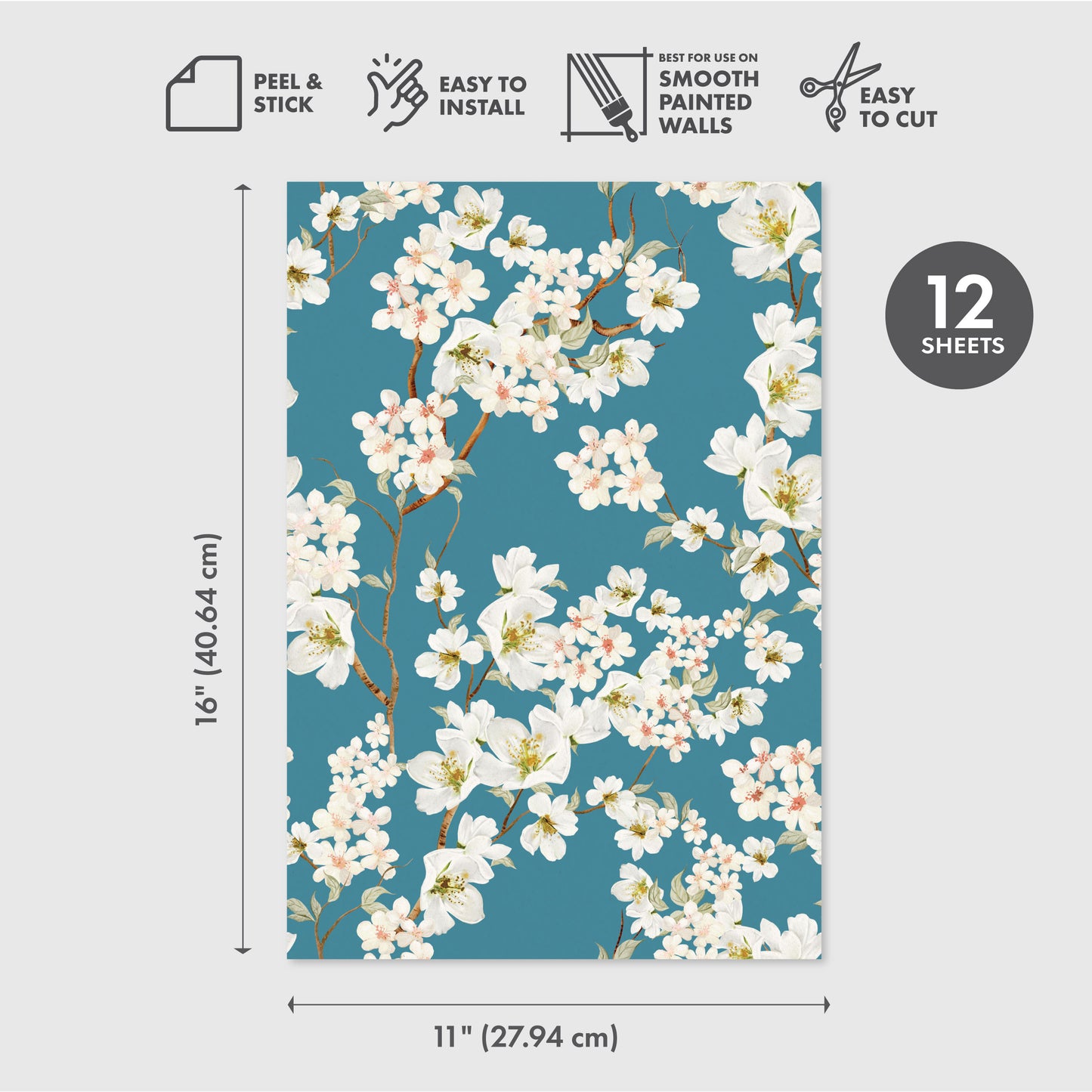 Peel and Stick Wallpaper Sheets – Magnolia Branches Design