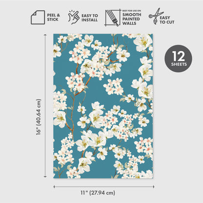 Peel and Stick Wallpaper Sheets – Magnolia Branches Design