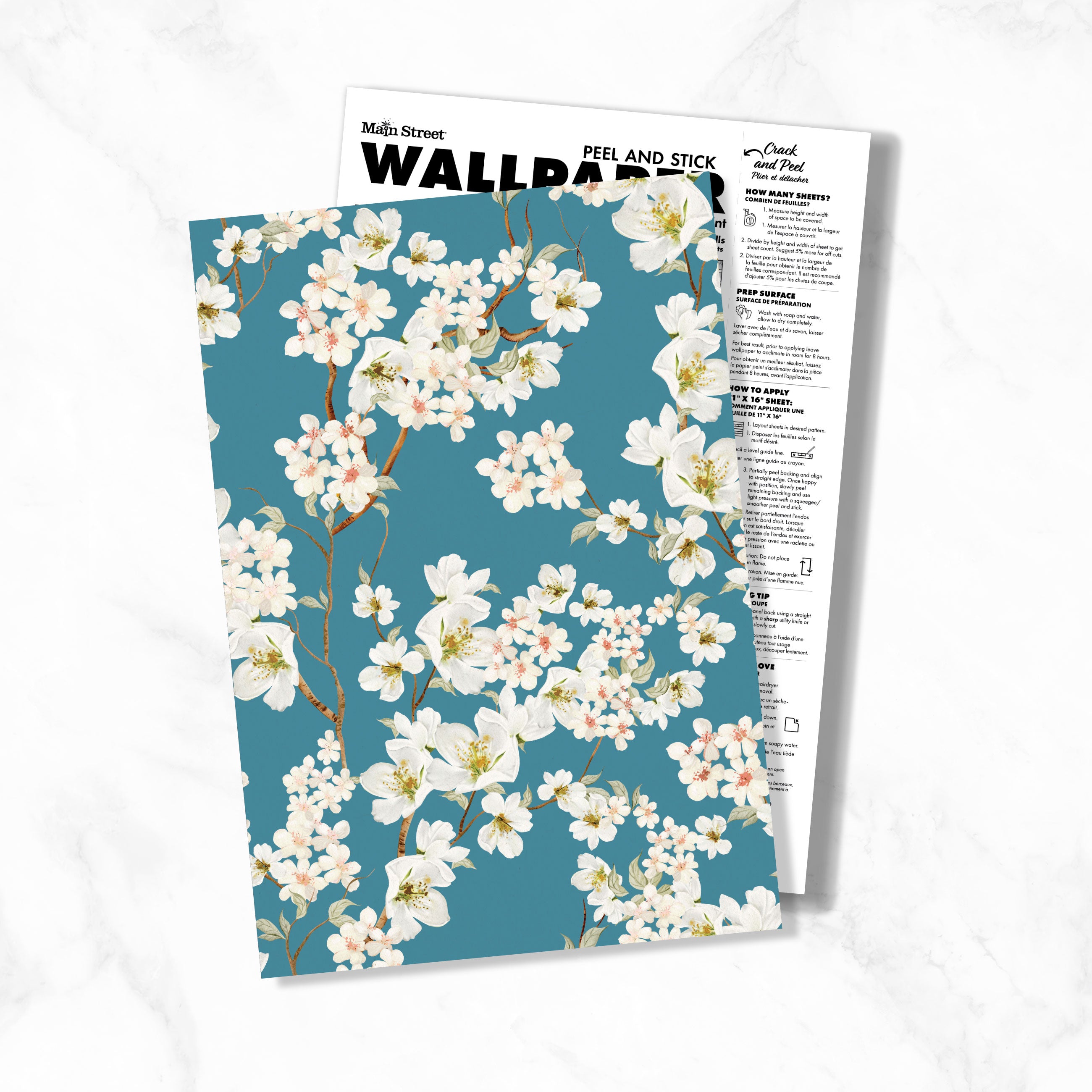 Magnolia Branches Peel & Stick Wallpaper Sheets – 12 Pack