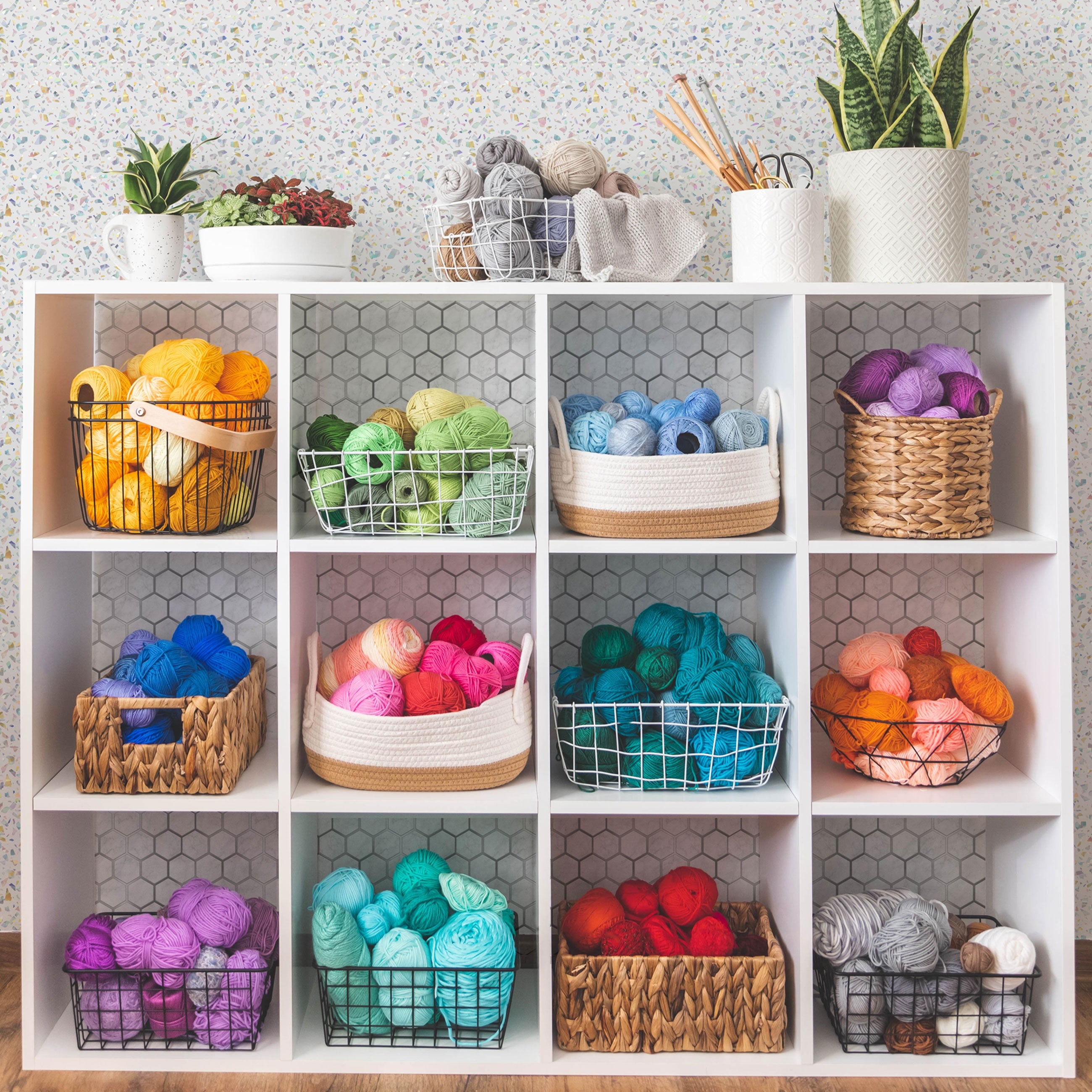 Marble Silver Hexagon Peel and Stick Wallpaper Tiles - 24 Pack