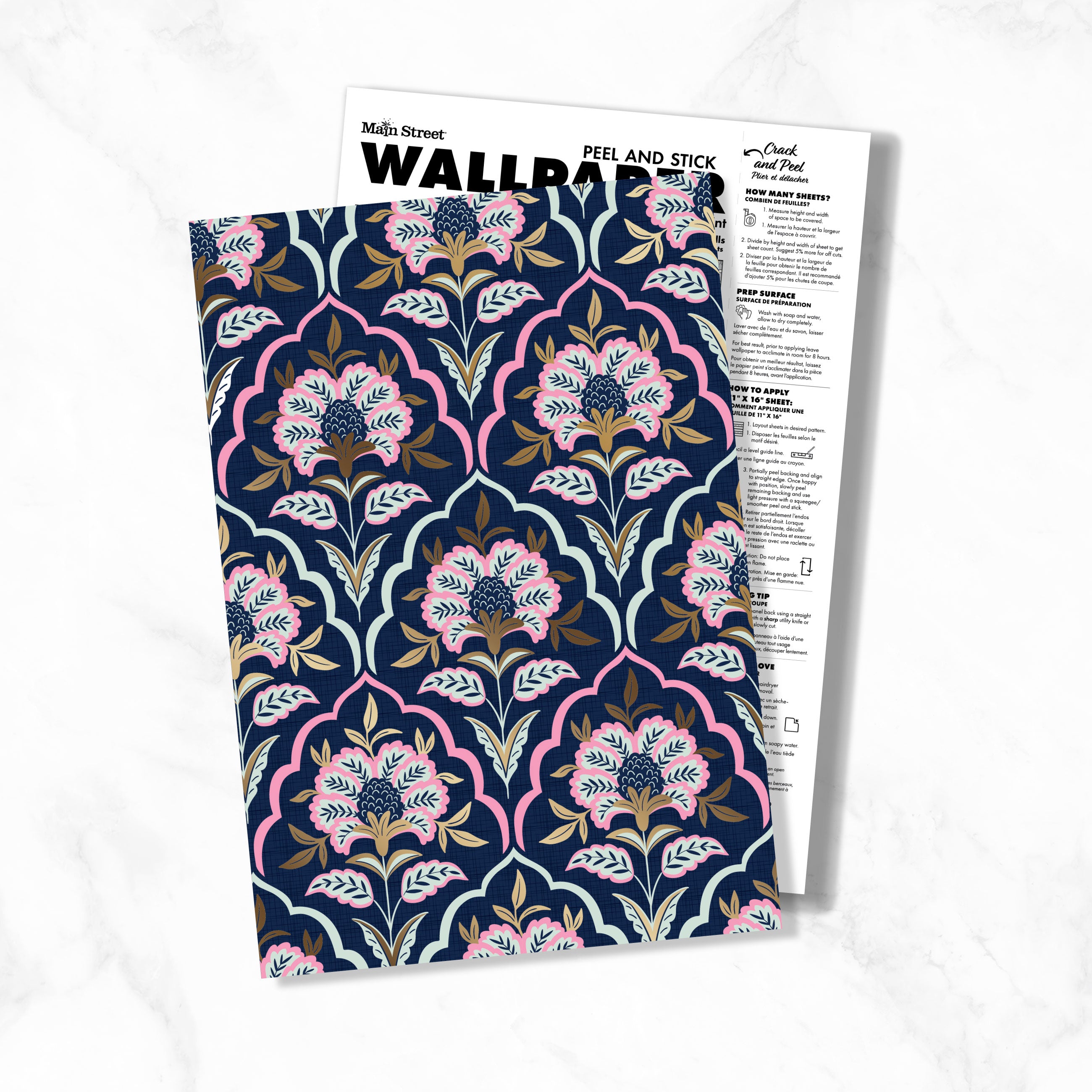 Modern Art Deco Peel & Stick Wallpaper Sheets – 12 Pack