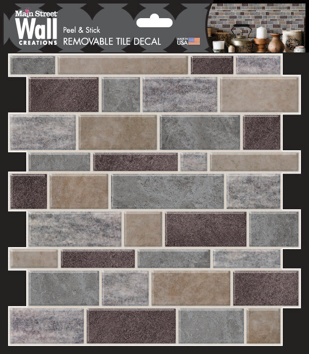 Natural and Gray Mosaic Peel and Stick Wallpaper Tiles - 24 Pack