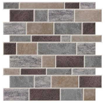 Natural and Gray Mosaic Peel and Stick Wallpaper Tiles - 24 Pack