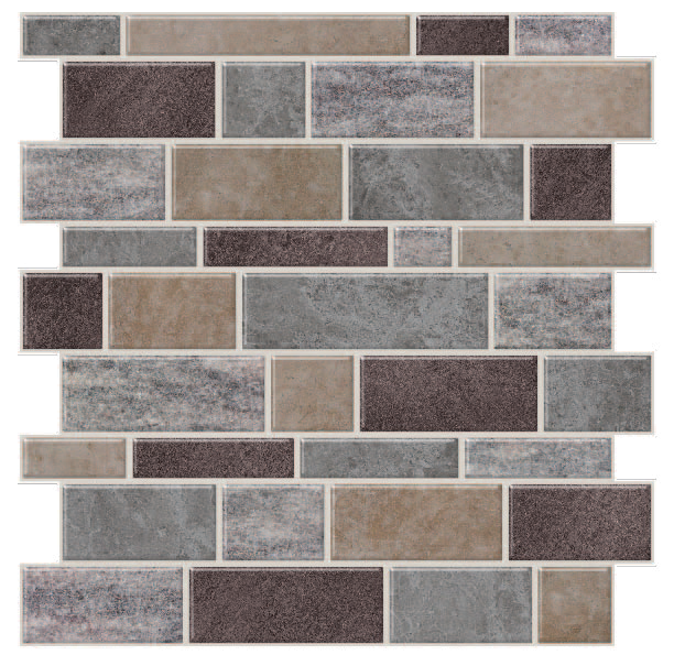 Natural and Gray Mosaic Peel and Stick Wallpaper Tiles - 24 Pack