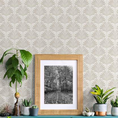 Peel and Stick Wallpaper Sheets – Neutral Palm Design