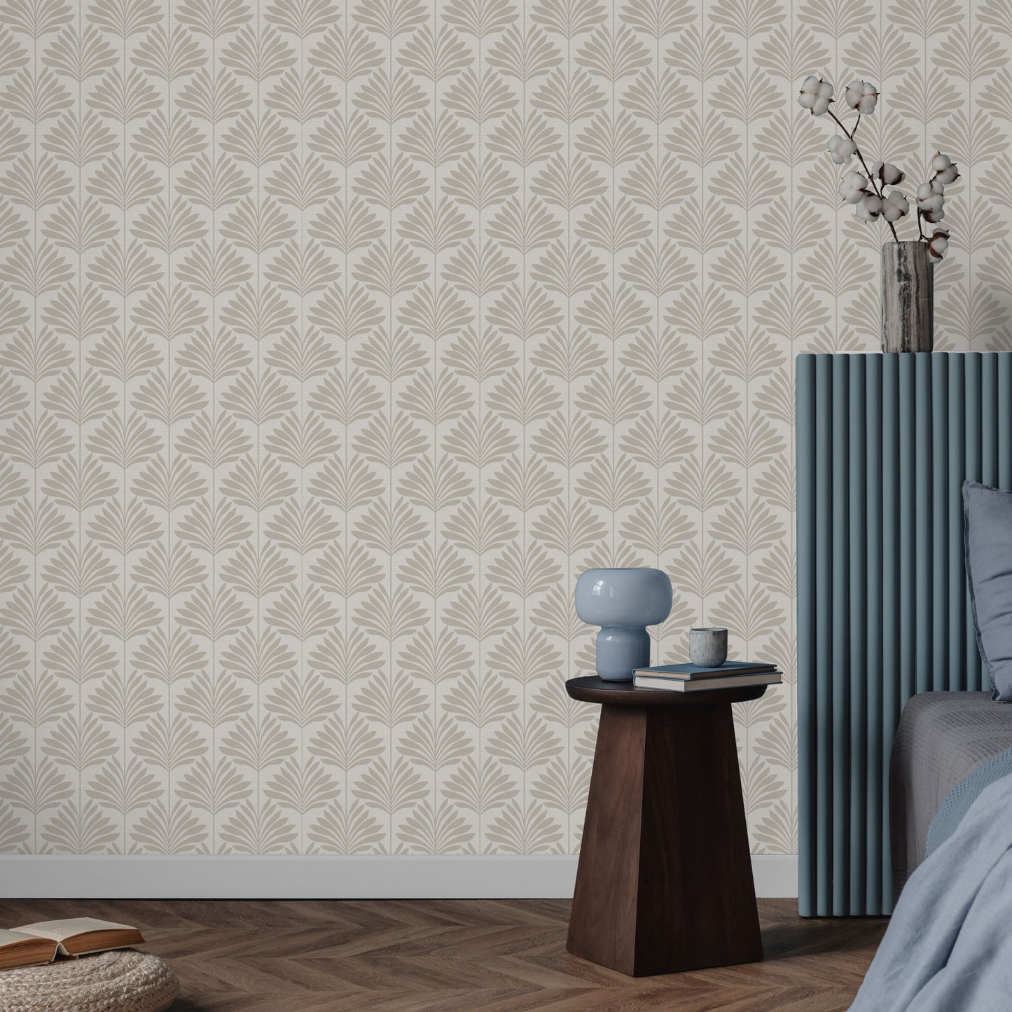Peel and Stick Wallpaper Sheets – Neutral Palm Design