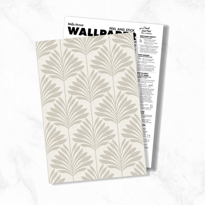 Peel and Stick Wallpaper Sheets – Neutral Palm Design