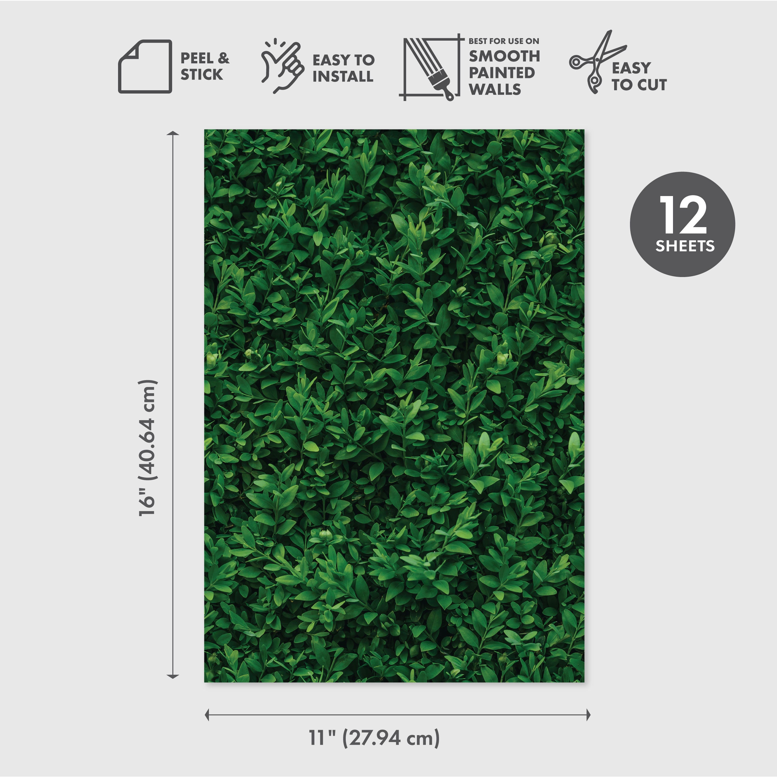 Plant Wall Peel & Stick Wallpaper Sheets – 12 Pack