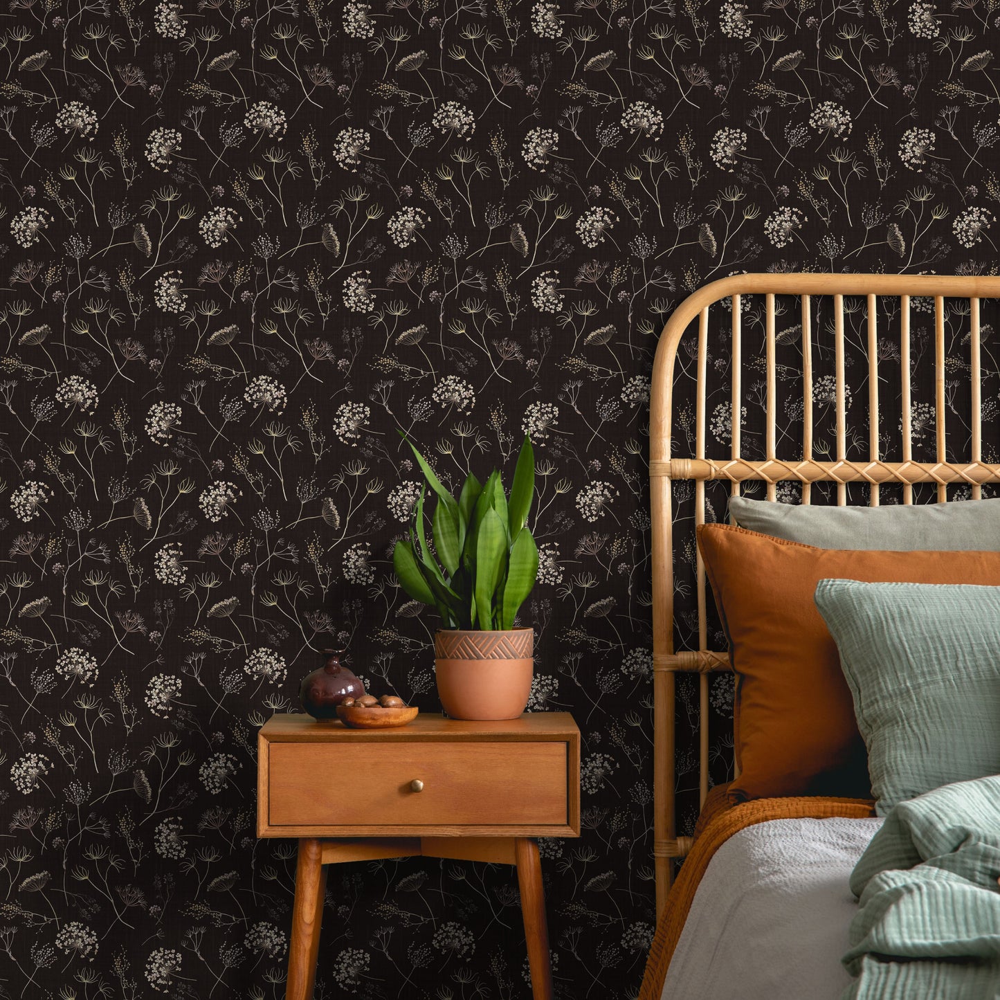 Peel and Stick Wallpaper Sheets – Queen Anne's Lace Design