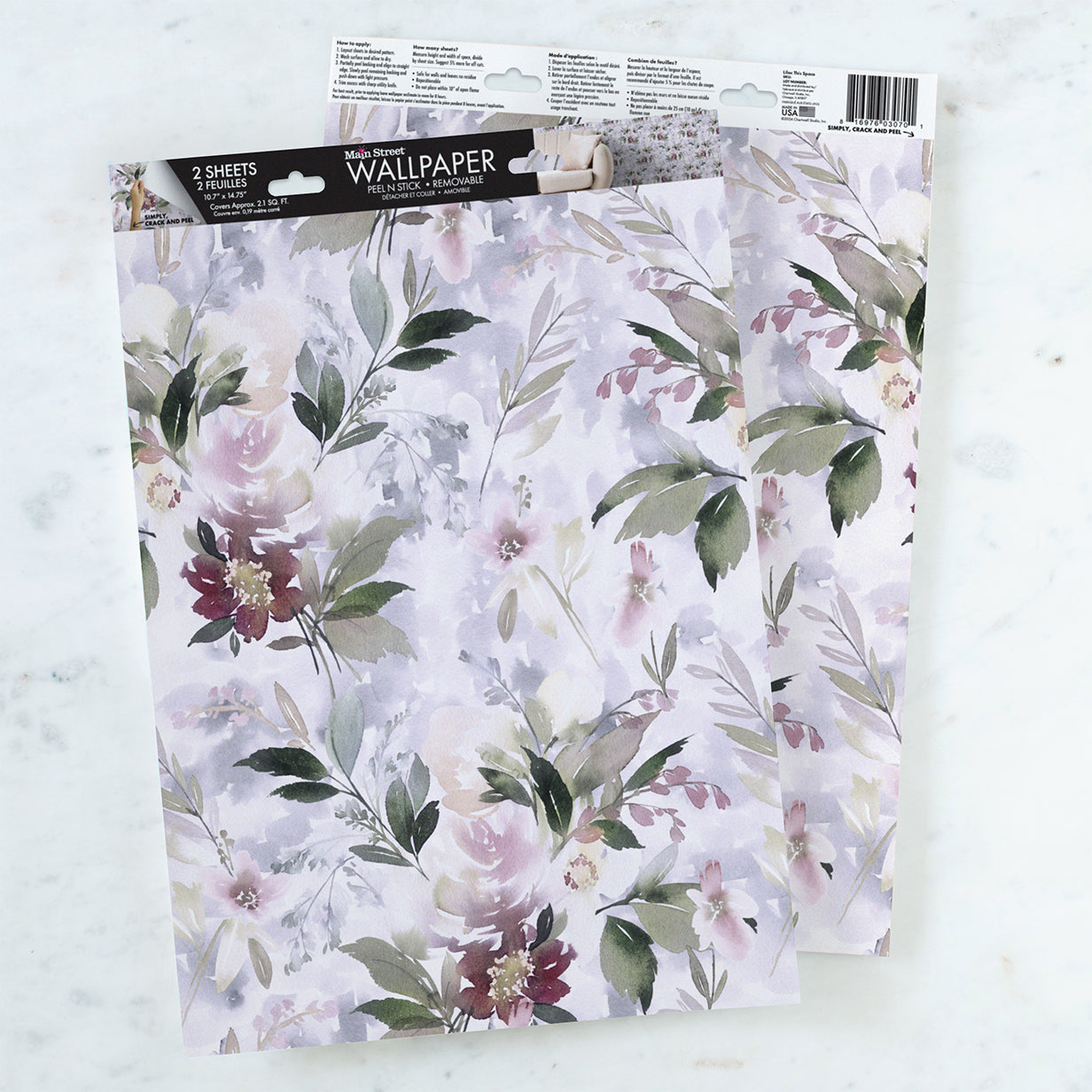 Lilac This Space Peel & Stick Wallpaper Sheets – 12 Pack