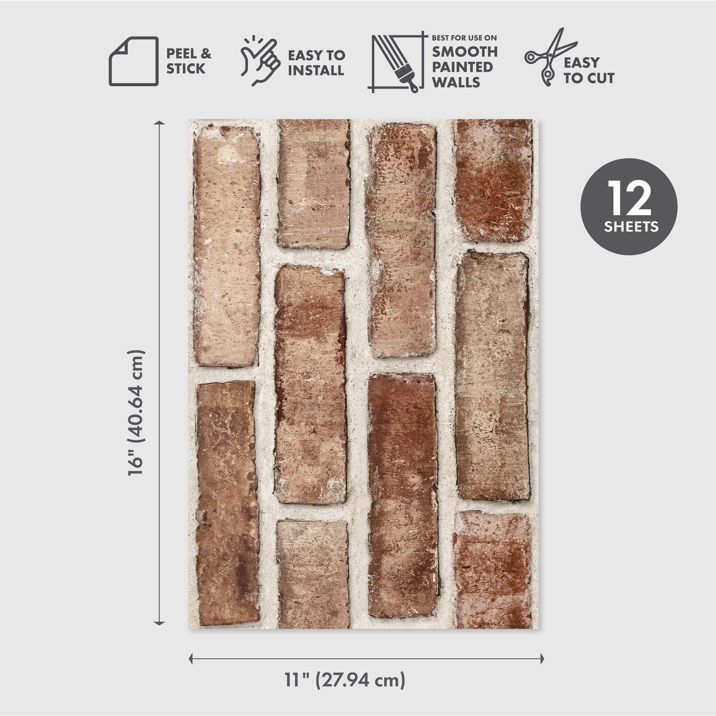 Eco-Friendly Peel and Stick Wallpaper Sheets 11” x 16” – Solid Foundation