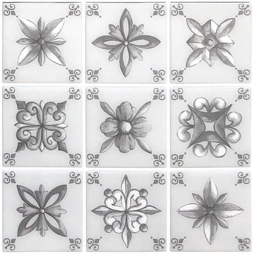 Painted Decorative Peel and Stick Backsplash Tile - 4 Pack
