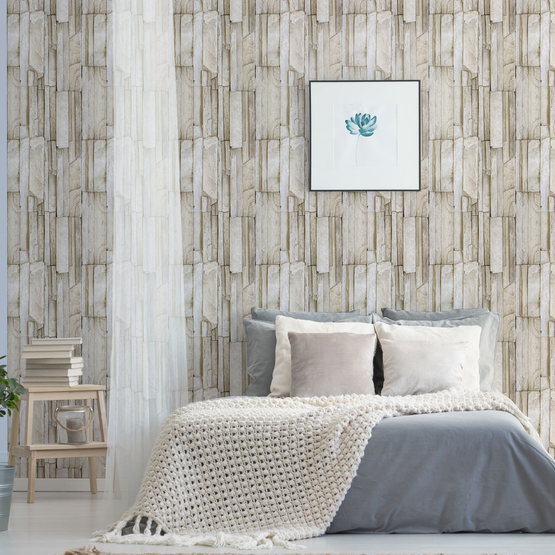 Stacked Stone Peel & Stick Wallpaper Sheets – 12 Pack