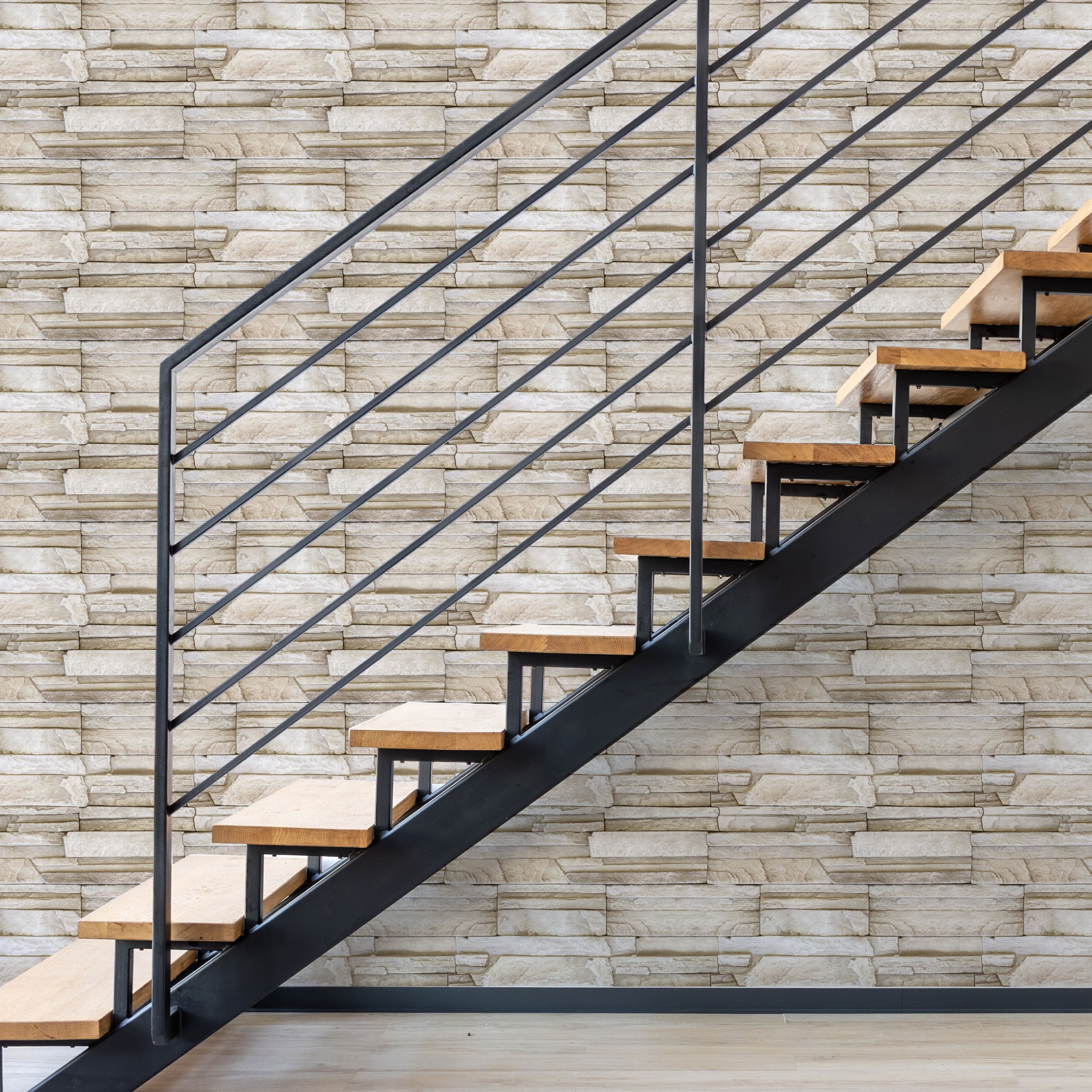 Stacked Stone Peel & Stick Wallpaper Sheets – 12 Pack