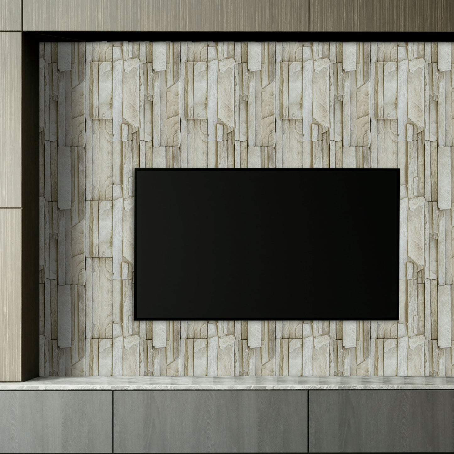 Peel and Stick Wallpaper Sheets – Stacked Stone Design