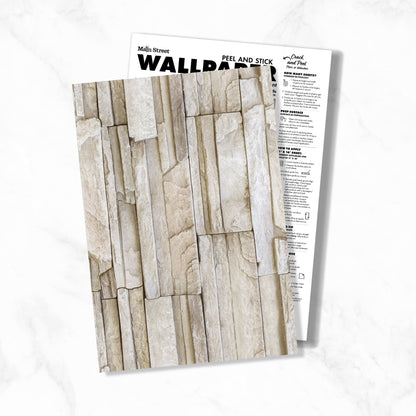 Peel and Stick Wallpaper Sheets – Stacked Stone Design