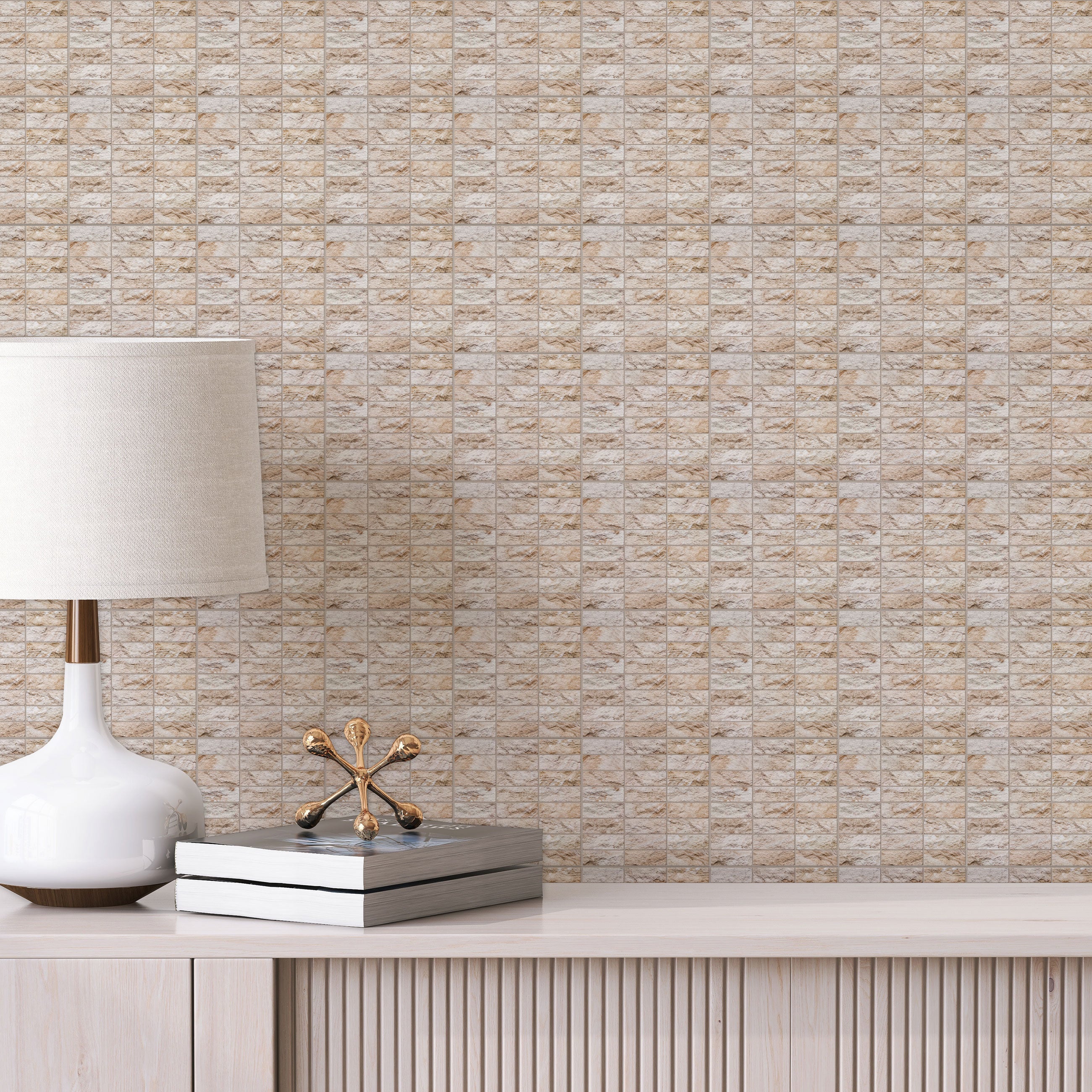 Stone Wall Peel and Stick Wallpaper Tiles - 24 Pack