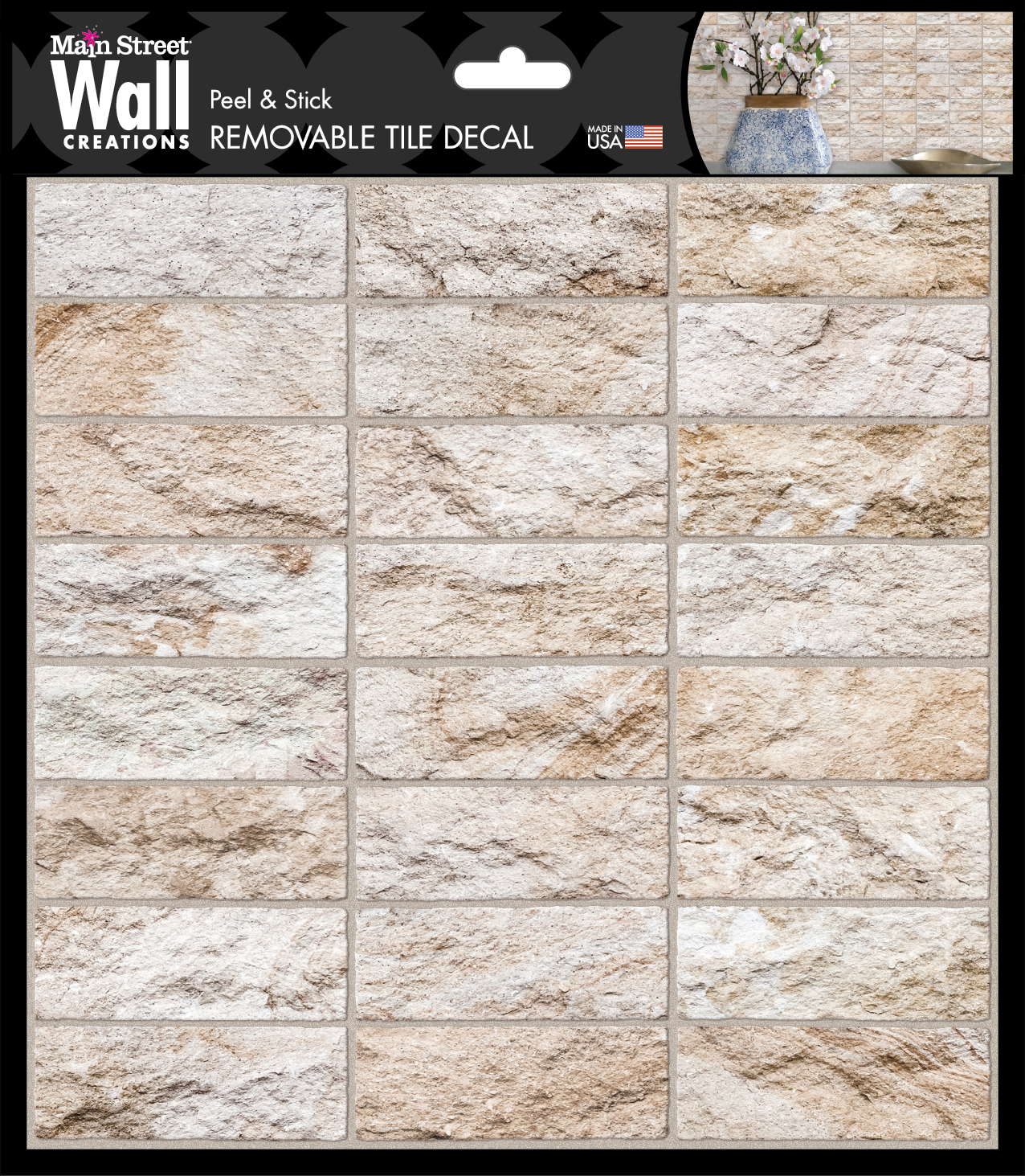Stone Wall Peel and Stick Wallpaper Tiles - 24 Pack