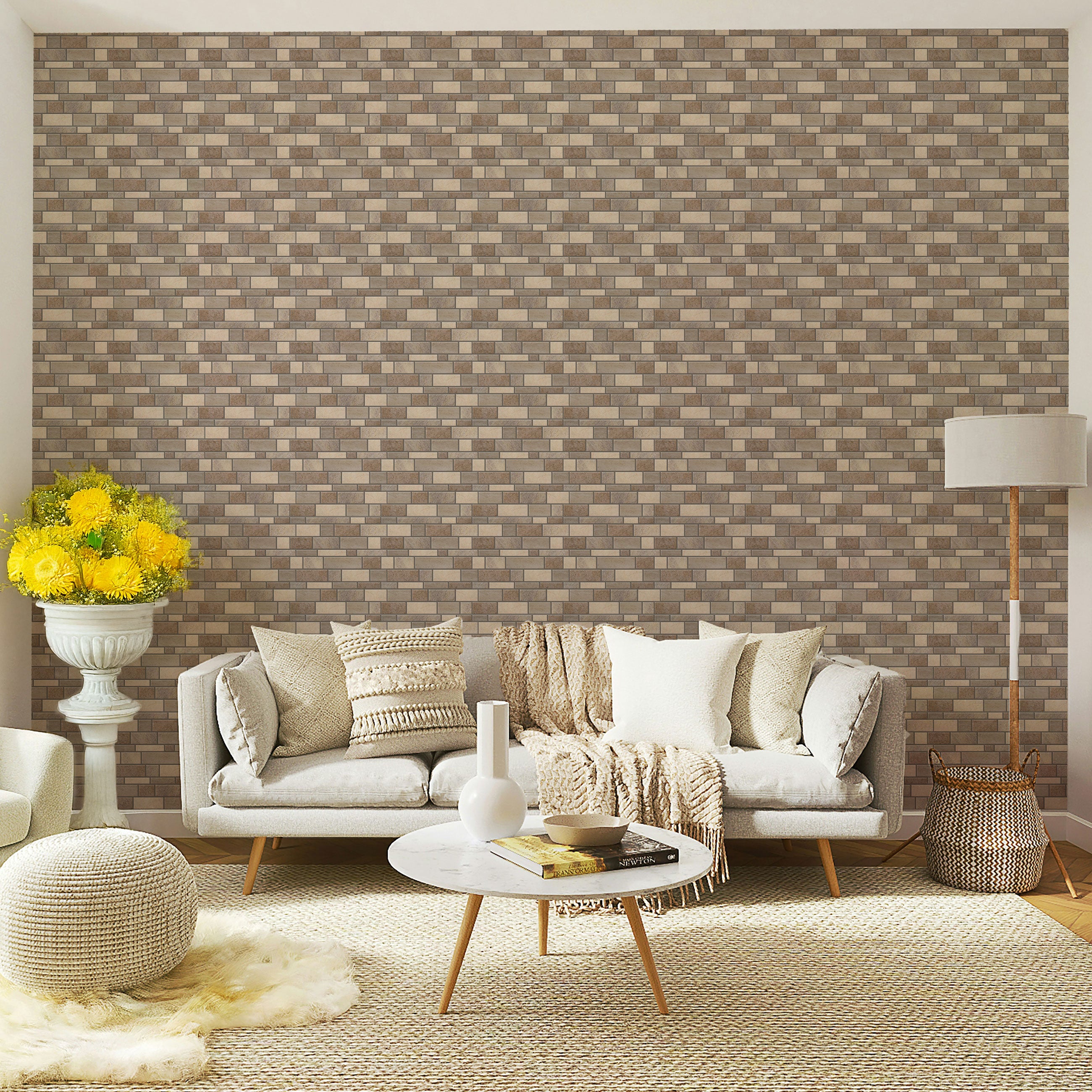 Tan Mosaics Peel and Stick Wallpaper Tiles - 24 Pack