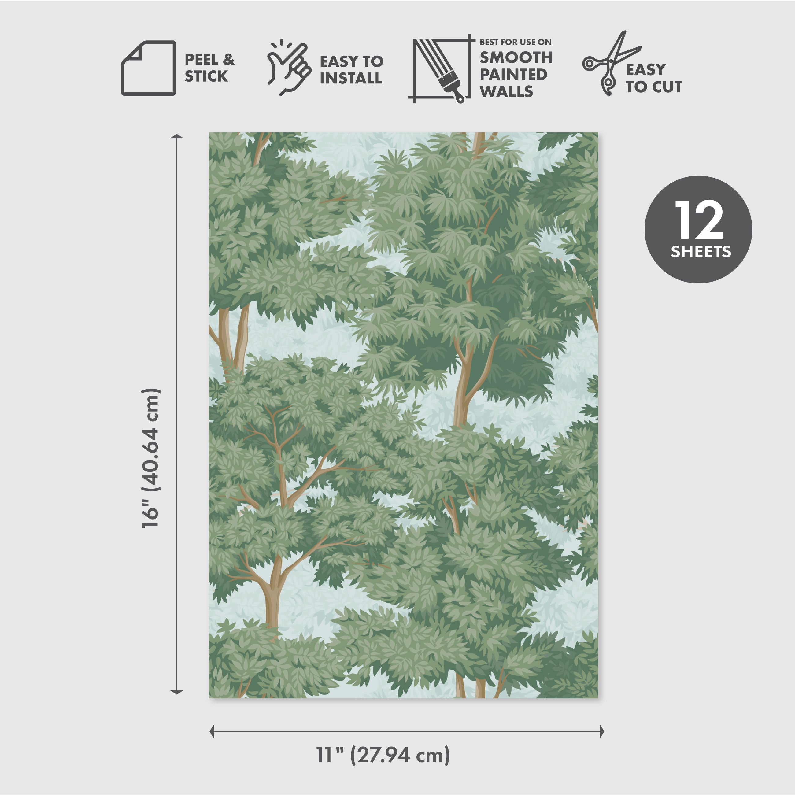 Toile Forest Peel & Stick Wallpaper Sheets – 12 Pack