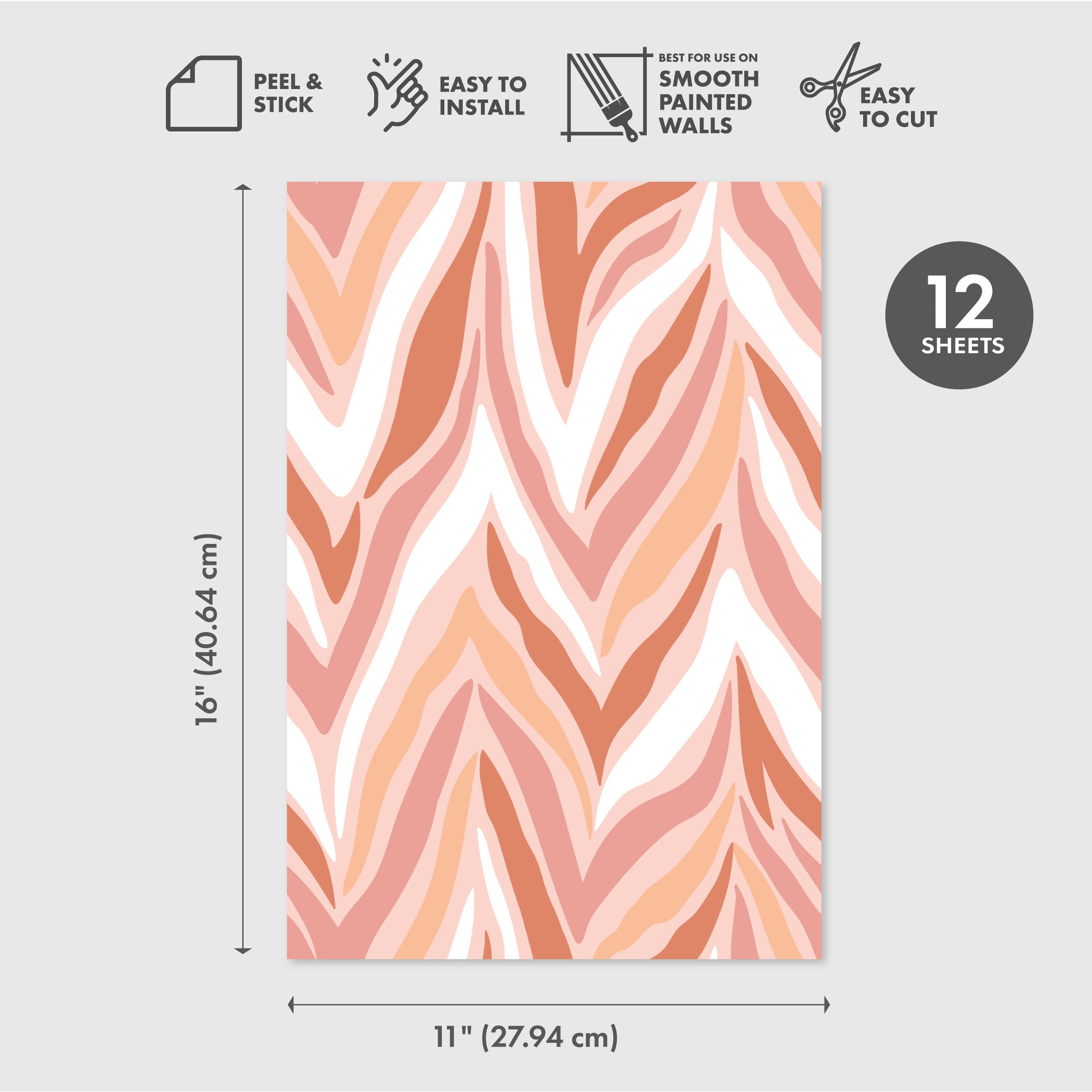 Total Vibes Peel & Stick Wallpaper Sheets – 12 Pack