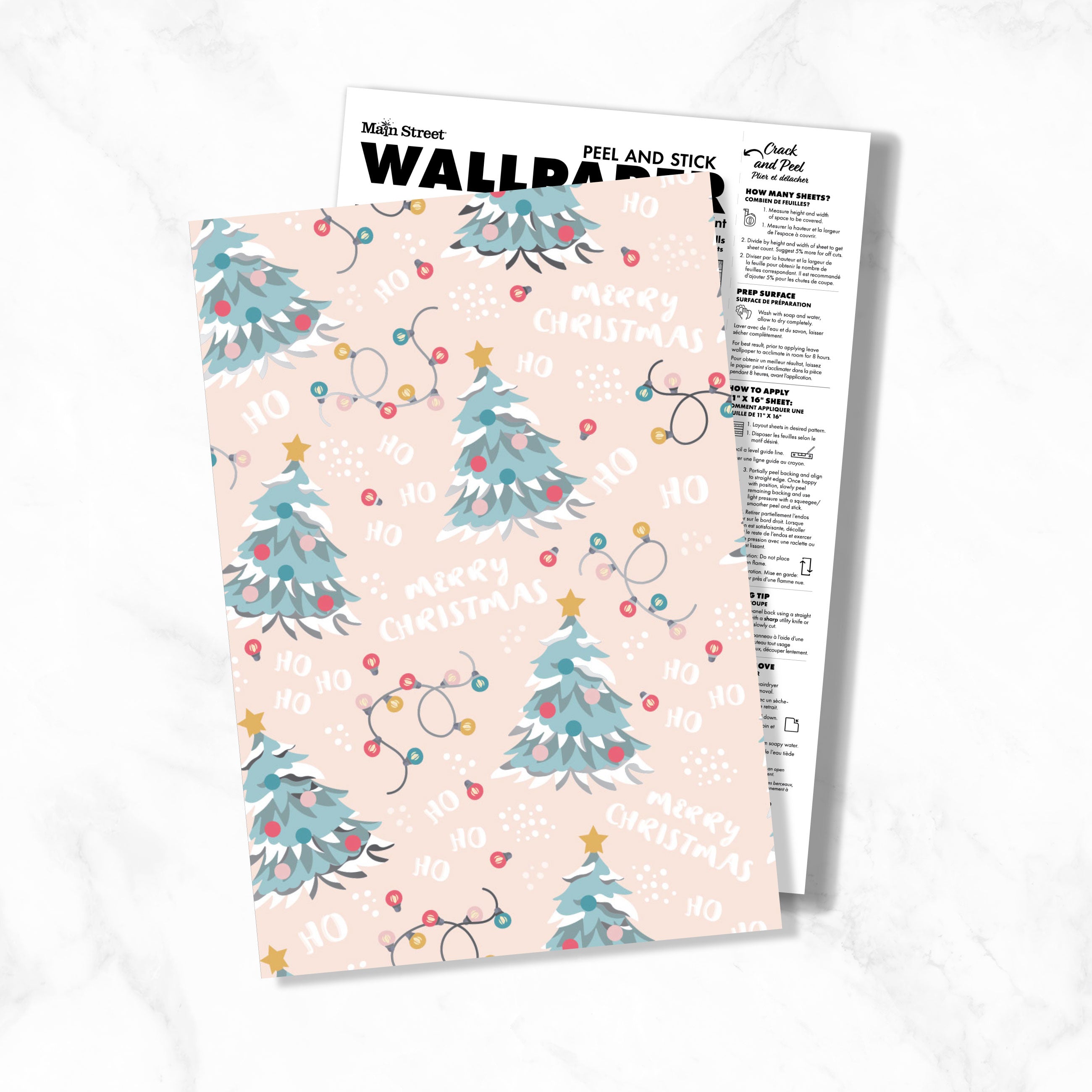 Trees and Lights Peel & Stick Wallpaper Sheets – 12 Pack