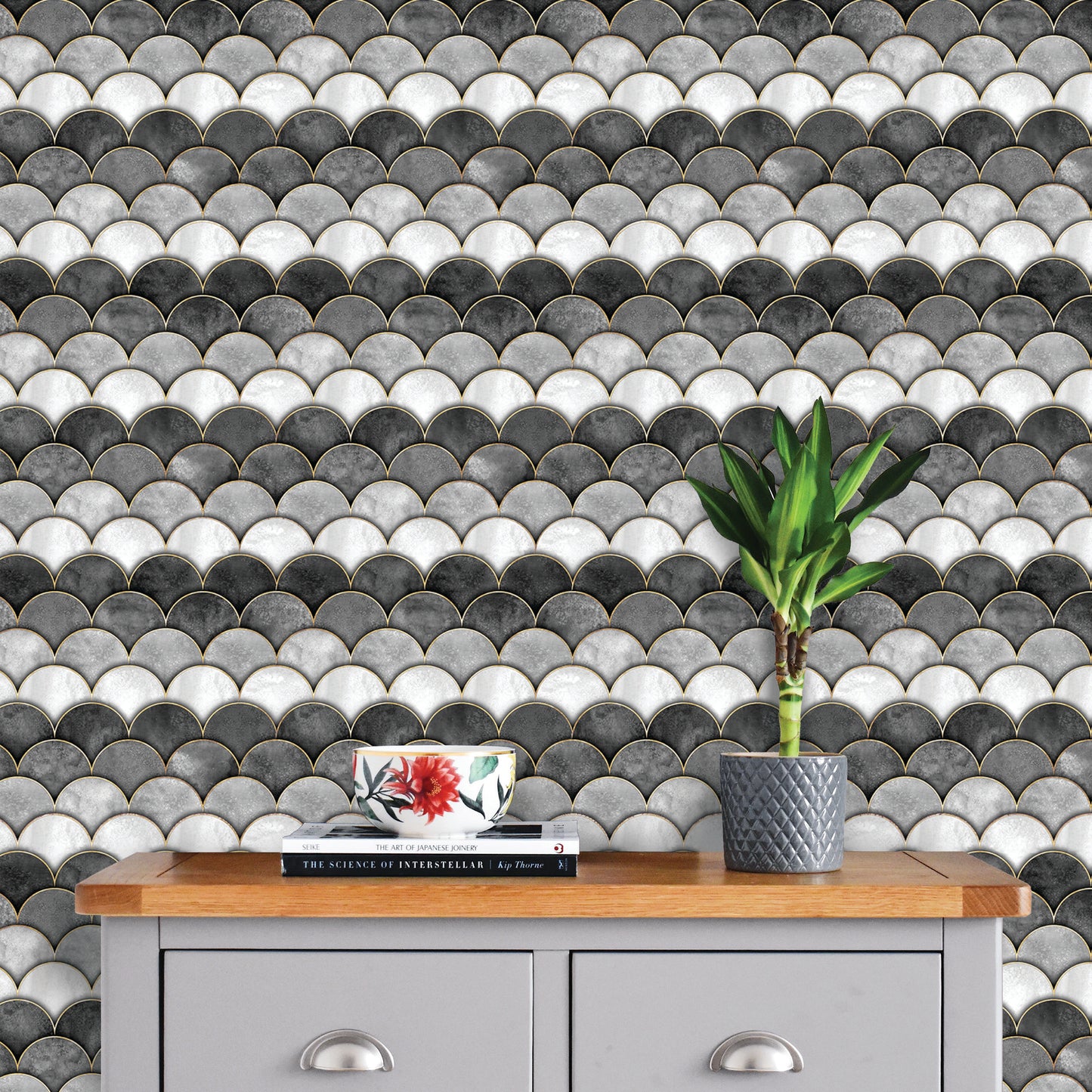 Peel and Stick Wall Tiles - Black & Grey Scales