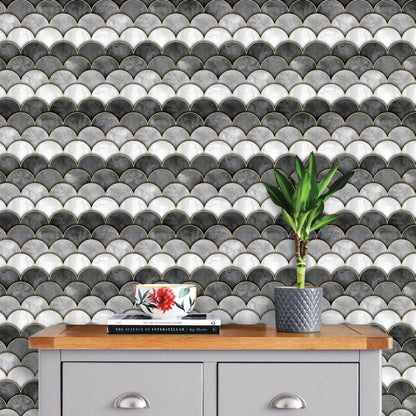 Peel and Stick Wall Tiles - Black & Grey Scales