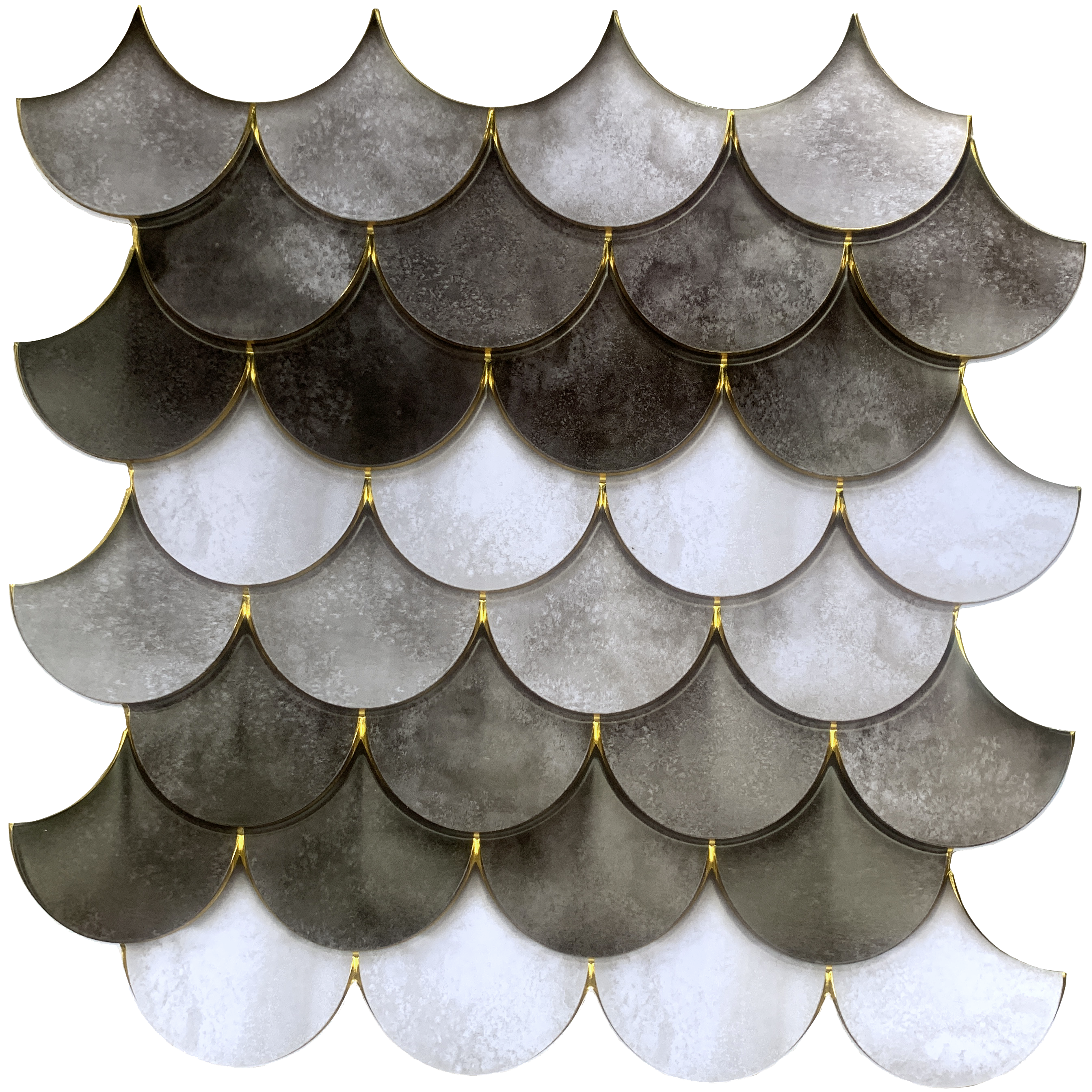 Black & Grey Scales Peel and Stick Wall Tiles - 8 Pack