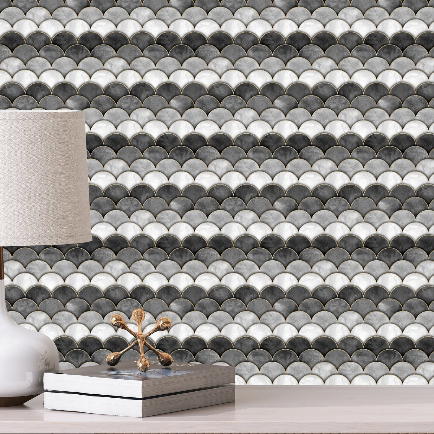 Peel and Stick Wall Tiles - Black & Grey Scales