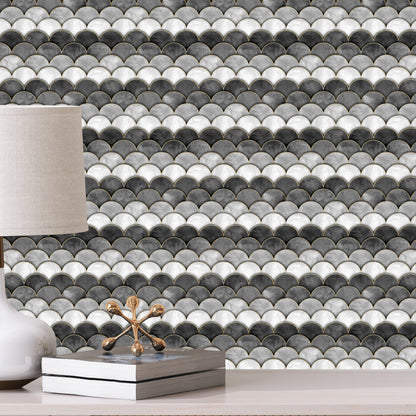 Peel and Stick Wall Tiles - Black & Grey Scales