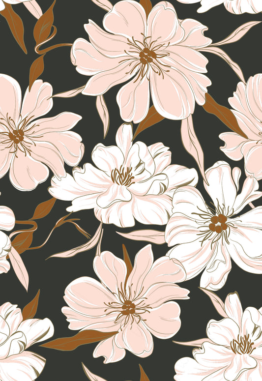Peony Party Peel and Stick Wallpaper Sheets – Eco-Friendly 11x16" Removable Wall Décor for DIY & Furniture