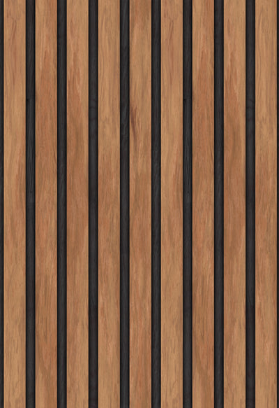 Wood Slat Panel Peel & Stick Wallpaper Sheets – 12 Pack