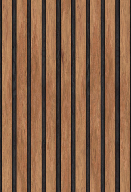Peel and Stick Wallpaper Sheets – Wood Slat Panel Design