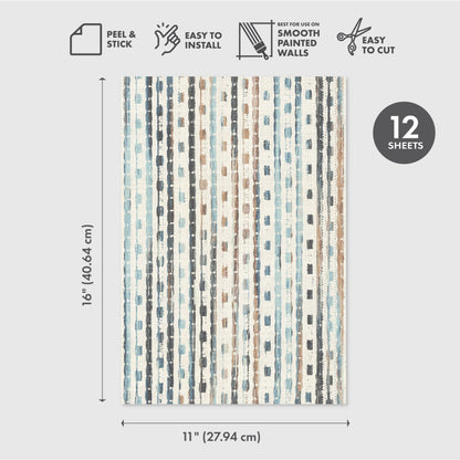 Peel and Stick Wallpaper Sheets – Woven Stripe Design