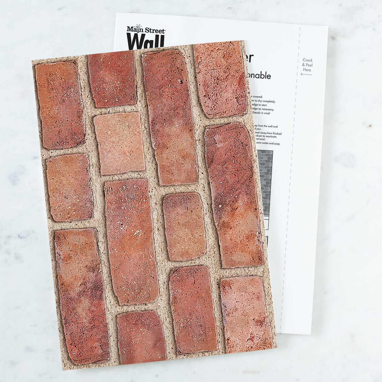 Red Bricks Peel & Stick Wallpaper Sheets – 12 Pack
