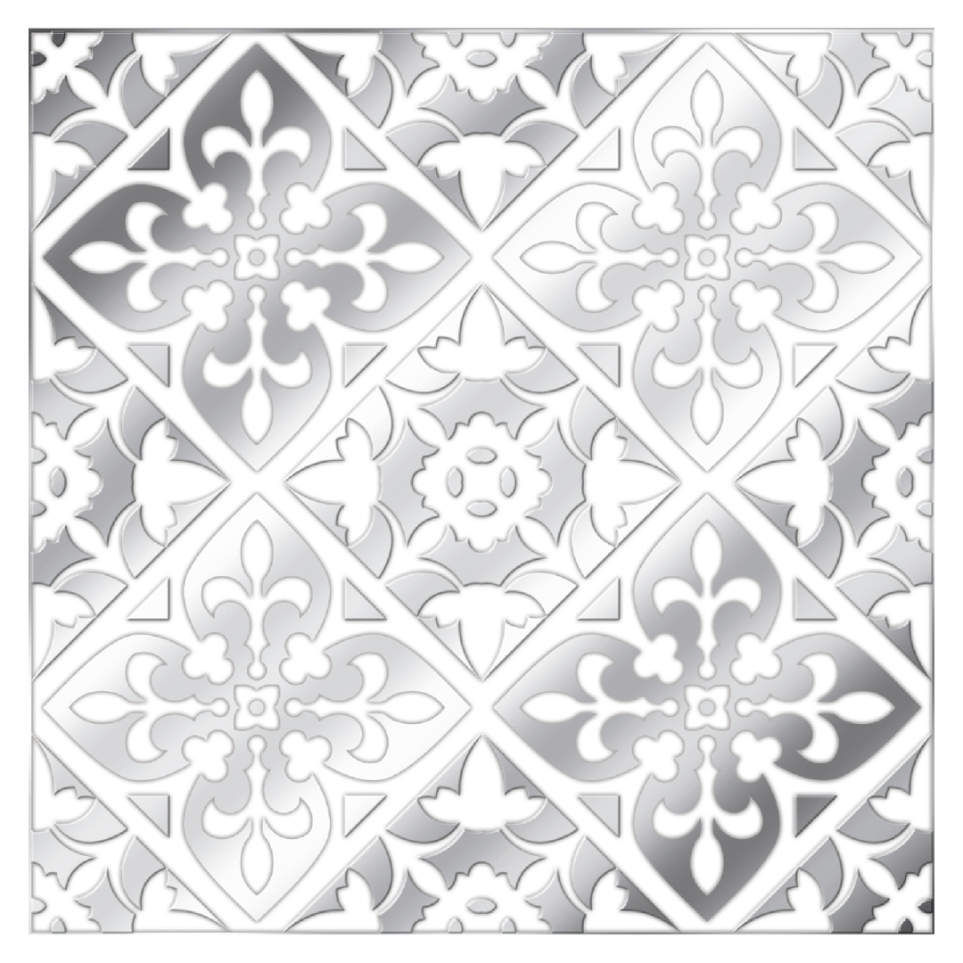 Silver and White Diamonds Peel and Stick Wallpaper Tiles - 24 Pack